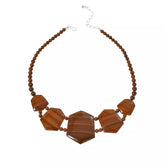 Jay King Sterling Silver Wooden Quartz Statement Necklace. 18"