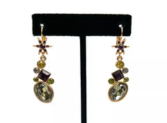 Kirks Folly Goldtone Multicolor Crystal Drop Earrings, 1"