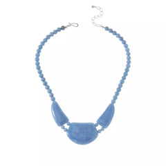 Collar babero Jay King de plata de ley con calcedonia azul, 45 cm
