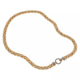 Sevilla Sterling Silver GoldClad Byzantine Necklace with Spinel Clasp. 18"