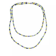 Collar Jay King de plata de ley con cuentas multicolores y piedras preciosas, 152 cm