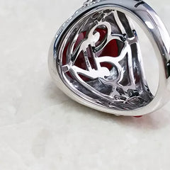 Aldo Orta Sterling Silver Red Agate Icon Ring Size 8 QVC $188