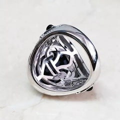 Aldo Orta Sterling Silver Black Onyx Icon Ring Size 8 QVC $188