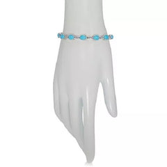 Paul Deasy Gem Kingman Turquoise And Tanzanite Line Bracelet 6-1/2"