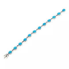 Paul Deasy Gem Kingman Turquoise And Tanzanite Line Bracelet 6-1/2"