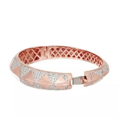 Bronzo Italia Rose Bronze Crystal Hinged Bangle Bracelet, 8"