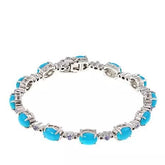 Paul Deasy Gem Kingman Turquoise And Tanzanite Line Bracelet 6-1/2"