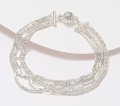 UltraFine 950 Silver Multi Chain Magnetic Bracelet, Silver/Average