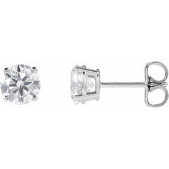 14K White 1 1/4 Ctw Lab-Grown Diamond Stud Earrings