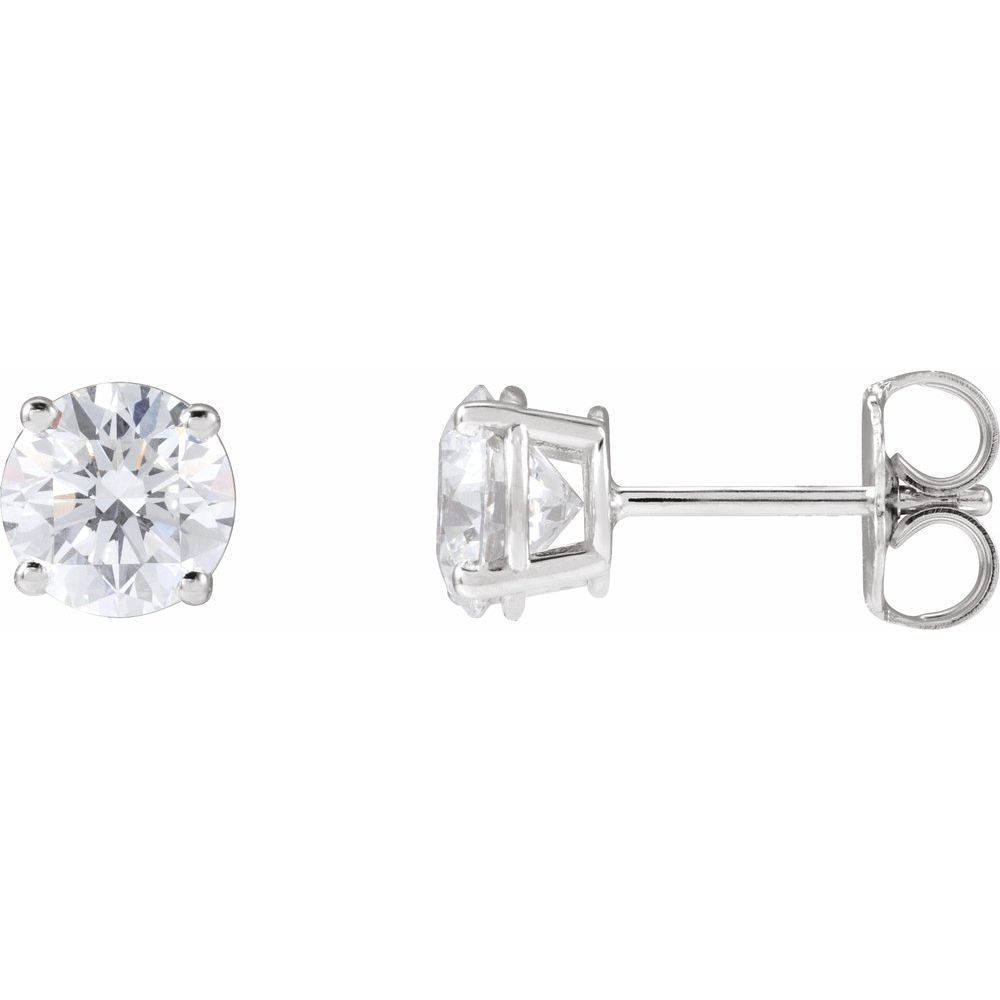 14K White Lab-Grown Diamond Stud Earring