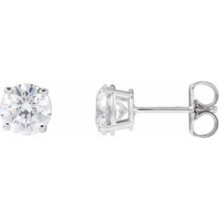14K White Lab-Grown Diamond Stud Earring