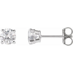 14K White Lab-Grown Diamond Stud Earrings