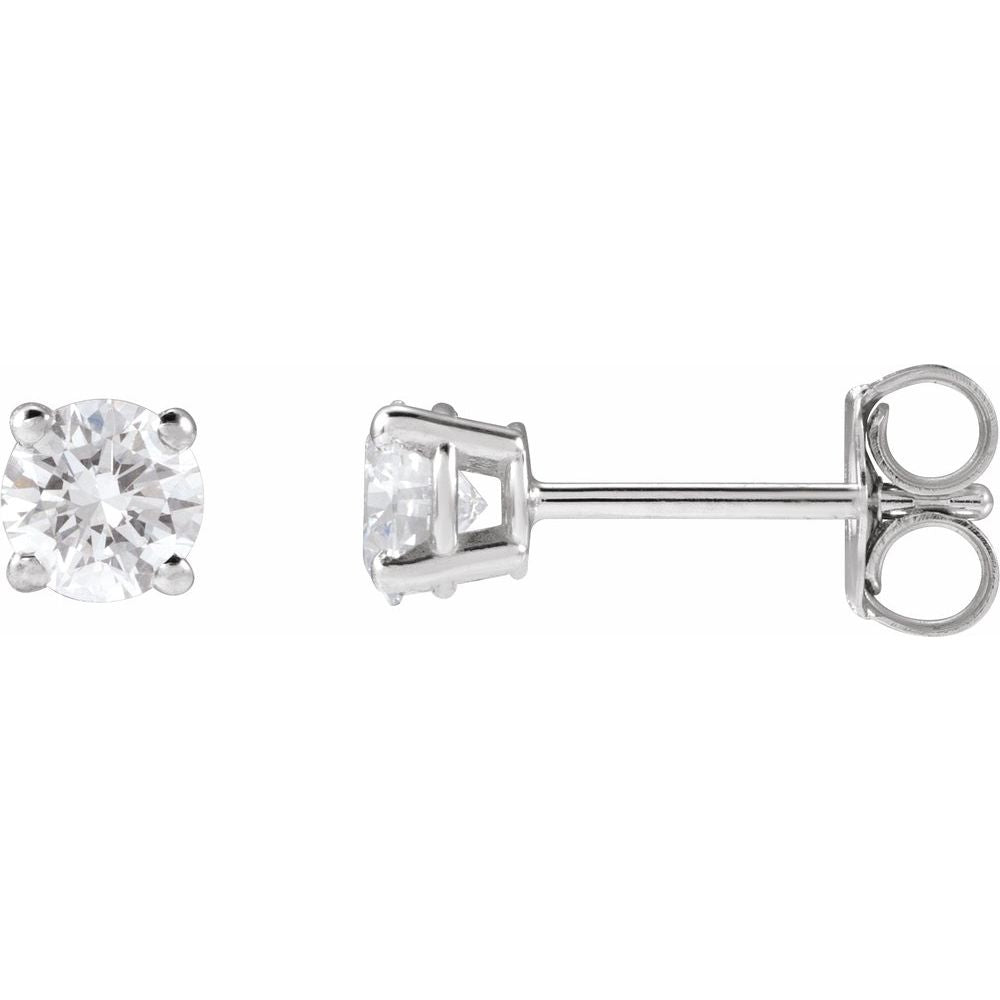 14K White Lab-Grown Diamond Stud Earrings