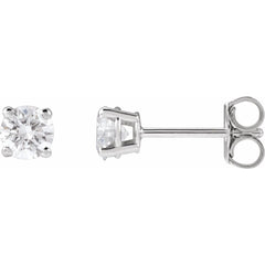 14K White Lab-Grown Diamond Stud Earrings