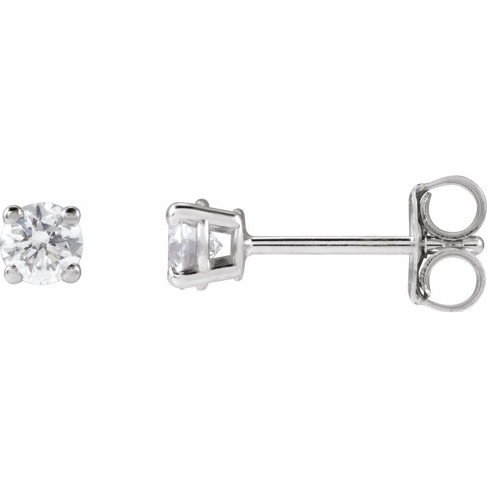 14K White 1/3 Ctw Lab-Grown Diamond Stud Earrings