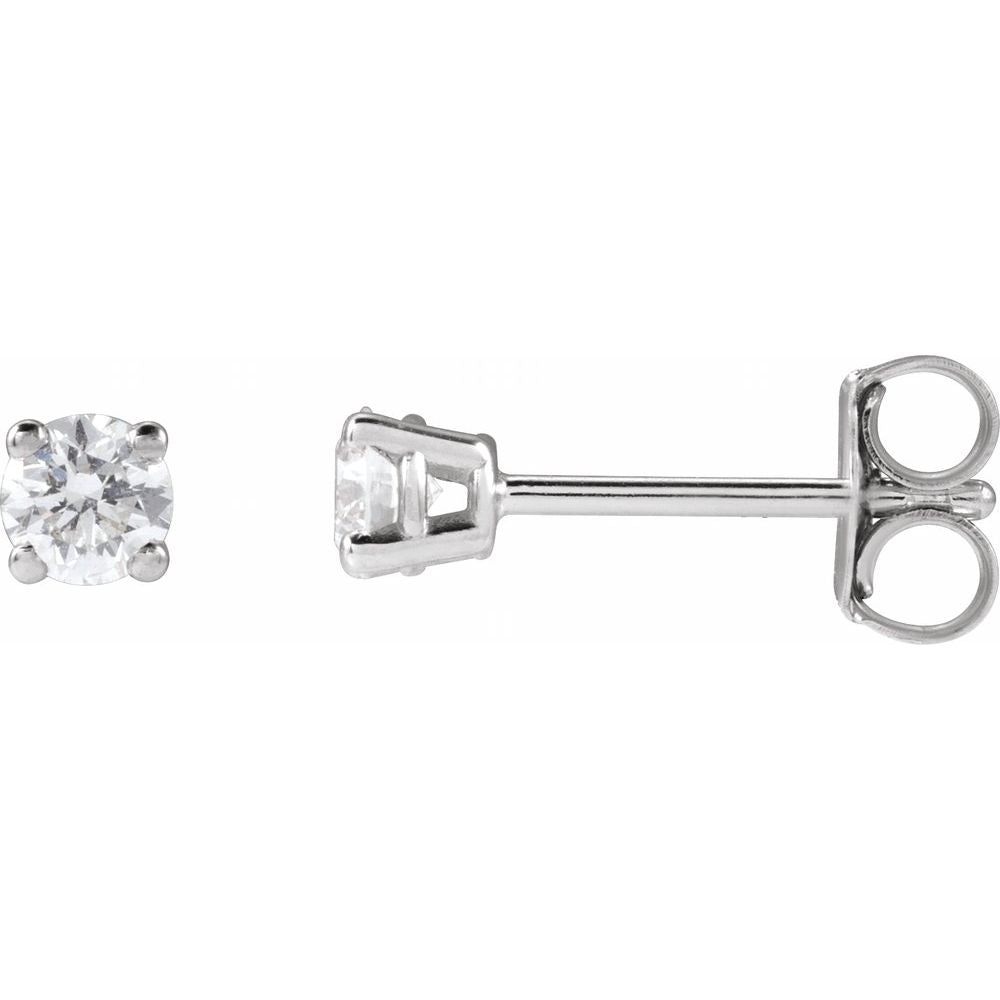 14K White 1/4 Ctw Lab-Grown Diamond Stud Earrings