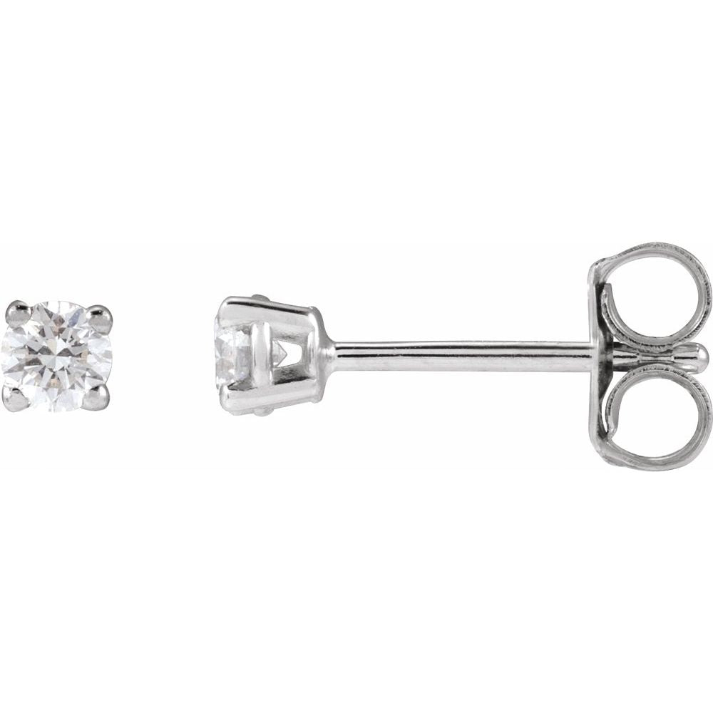 14K White 1/5 Ctw Lab-Grown Dimaond Stud Earrings