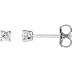 14K White 1/5 Ctw Lab-Grown Dimaond Stud Earrings