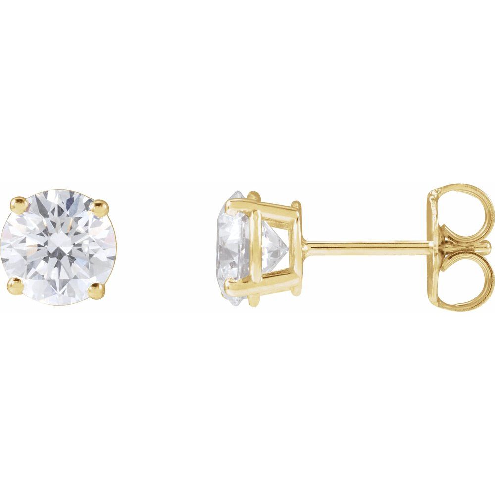 14K Yellow Lab-Grown Diamond Stud Earring