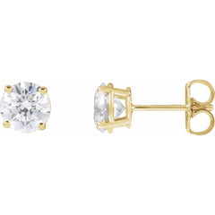 14K Yellow Lab-Grown Diamond Stud Earring