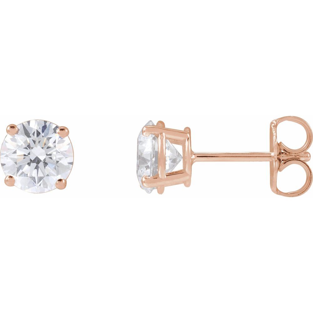 14K Rose Lab-Grown Diamond Stud Earrings