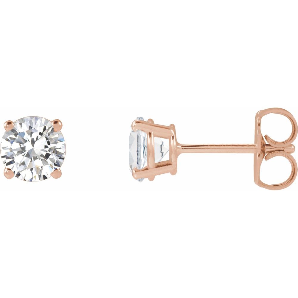 14K Rose Lab-Grown Diamond Stud Earrings