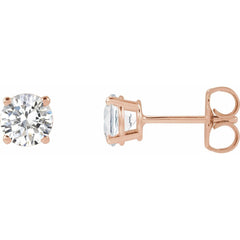 14K Rose Lab-Grown Diamond Stud Earrings