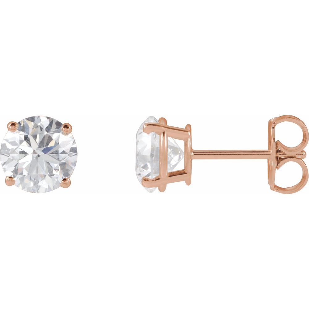 14K Rose Lab-Grown Diamond Stud Earrings