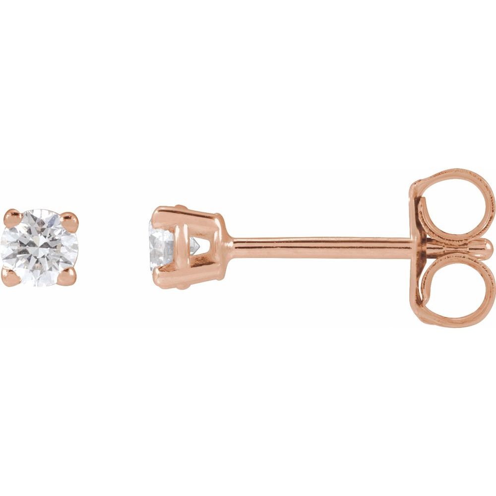 14K Rose 1/5 Ctw Lab-Grown Dimaond Stud Earrings