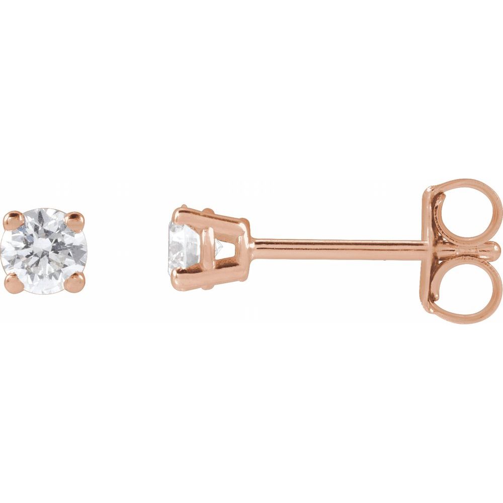 14K Rose 1/4 Ctw Lab-Grown Diamond Stud Earrings