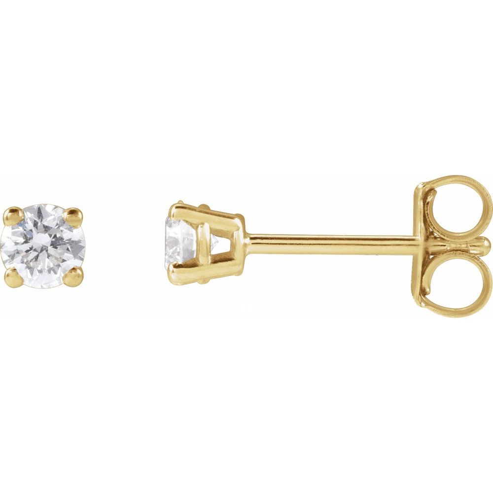 14K Yellow 1/4 Ctw Lab-Grown Diamond Stud Earrings