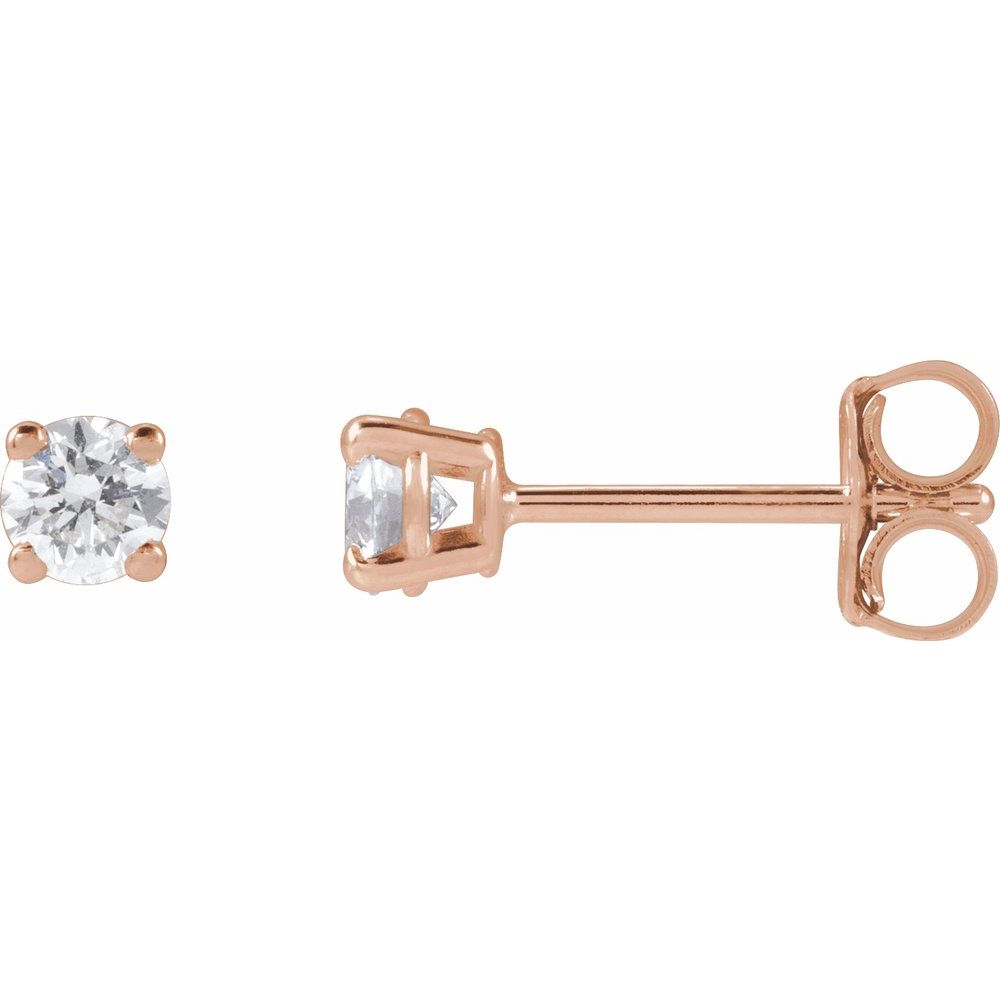 14K Rose 1/3 Ctw Lab-Grown Diamond Stud Earrings