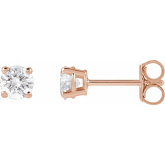 14K Rose Lab-Grown Diamond Stud Earrings