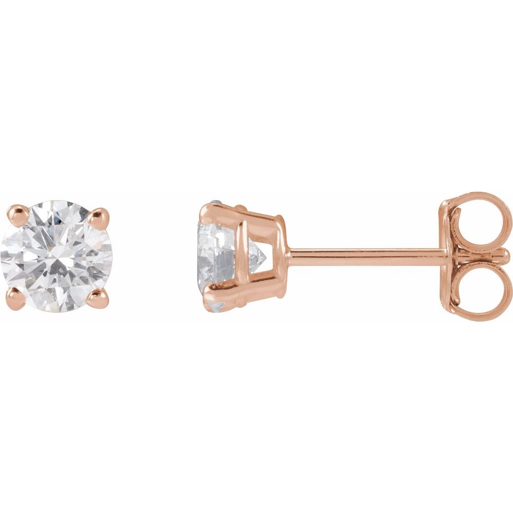 14K Rose Lab-Grown Diamond Stud Earrings