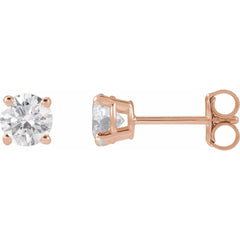 14K Rose Lab-Grown Diamond Stud Earrings
