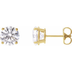 14K Yellow 3 Ctw Lab-Grown Diamond Stud Earrings