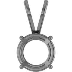 18K Rose Gold  Round 4-Prong Basket Pendant Mounting
