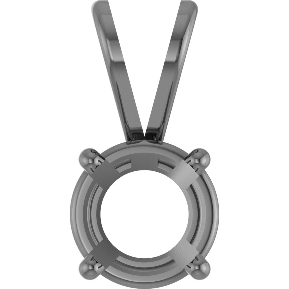 18K Rose Gold  Round 4-Prong Basket Pendant Mounting