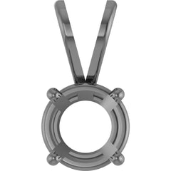 18K Rose Gold  Round 4-Prong Basket Pendant Mounting