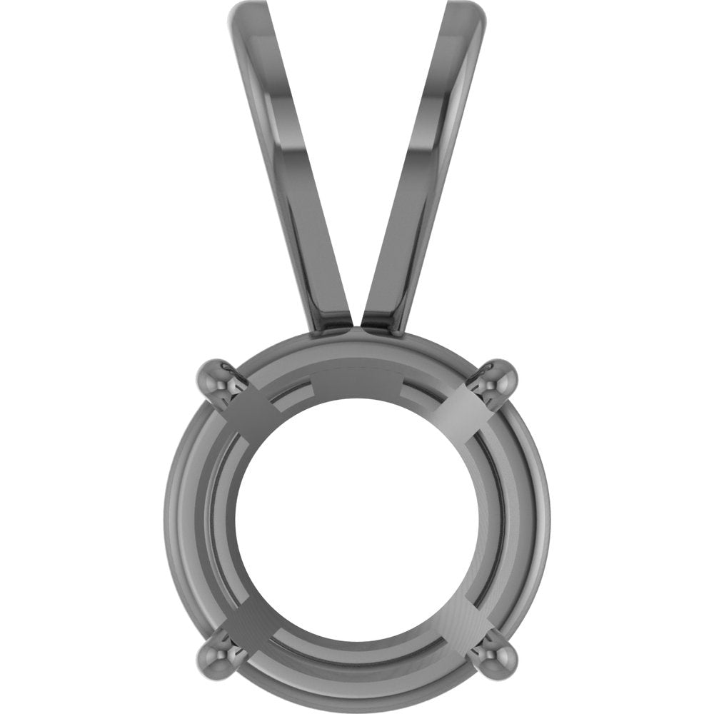 18K Rose Gold  Round 4-Prong Basket Pendant Mounting