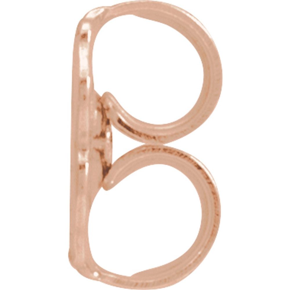 18K Rose Medium Weight Friction Earring Back