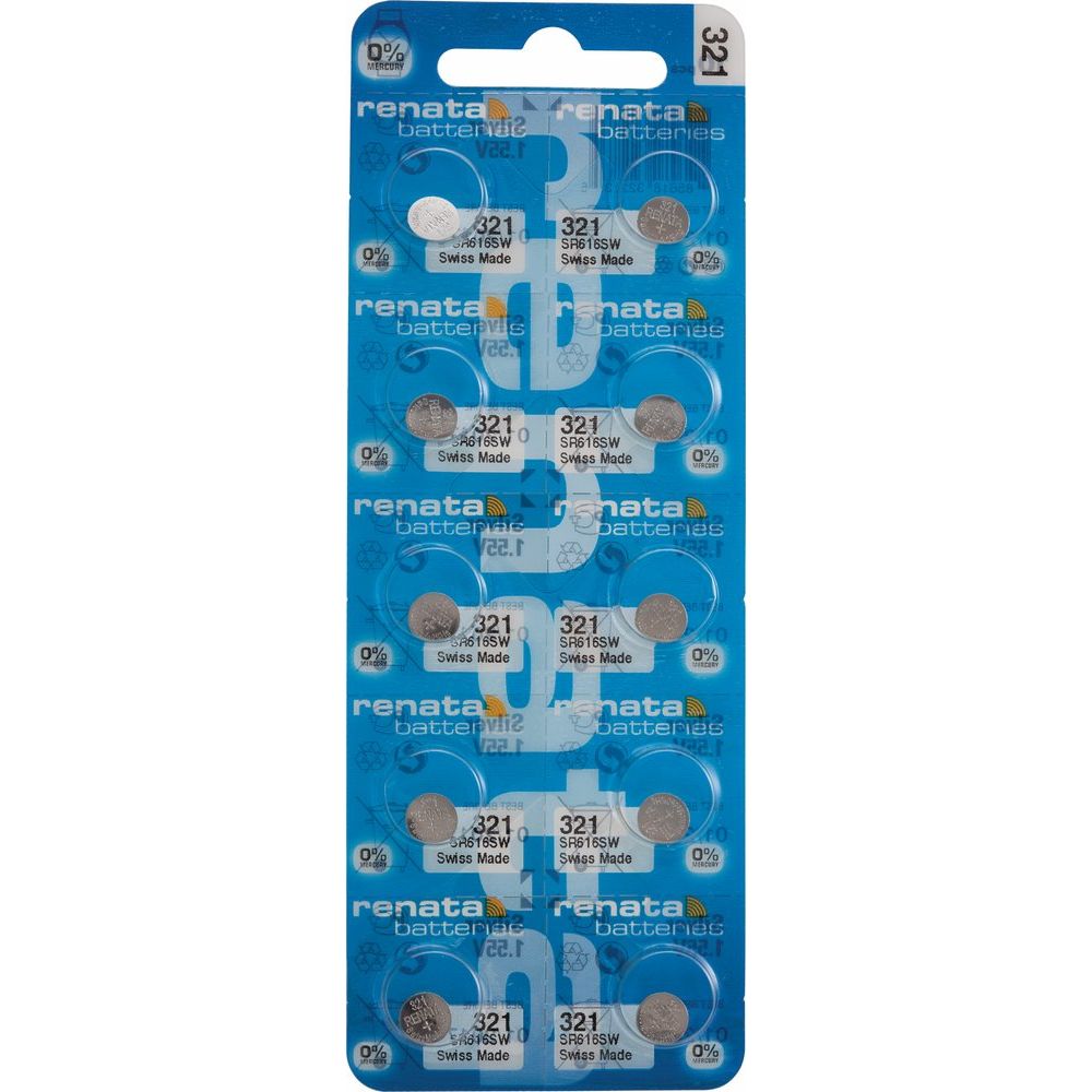 Renata® 0% Mercury Silver Oxide Watch Batteries – 1.55V, Long-Lasting, High & Low Drain (10-Pack)