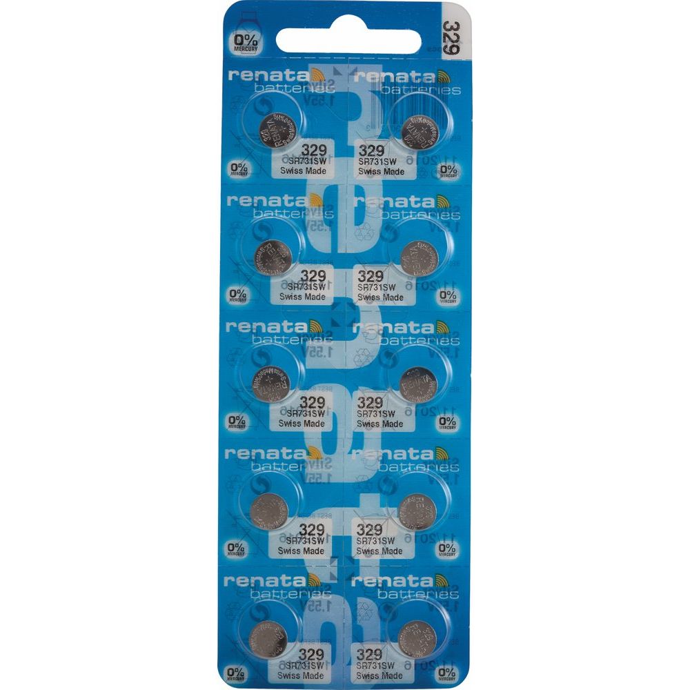 Renata® 0% Mercury Silver Oxide Watch Batteries – 1.55V, Long-Lasting, High & Low Drain (10-Pack)