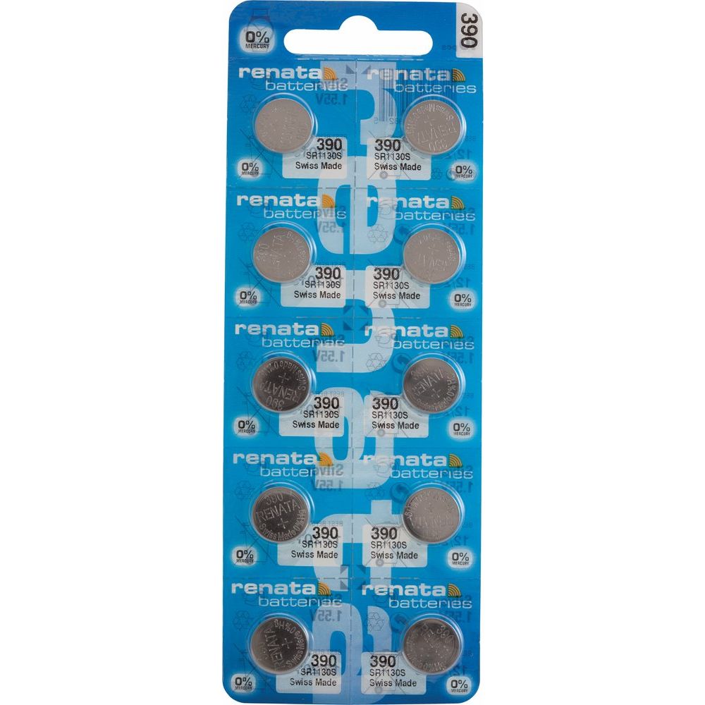 Renata® 0% Mercury Silver Oxide Watch Batteries – 1.55V, Long-Lasting, High & Low Drain (10-Pack)