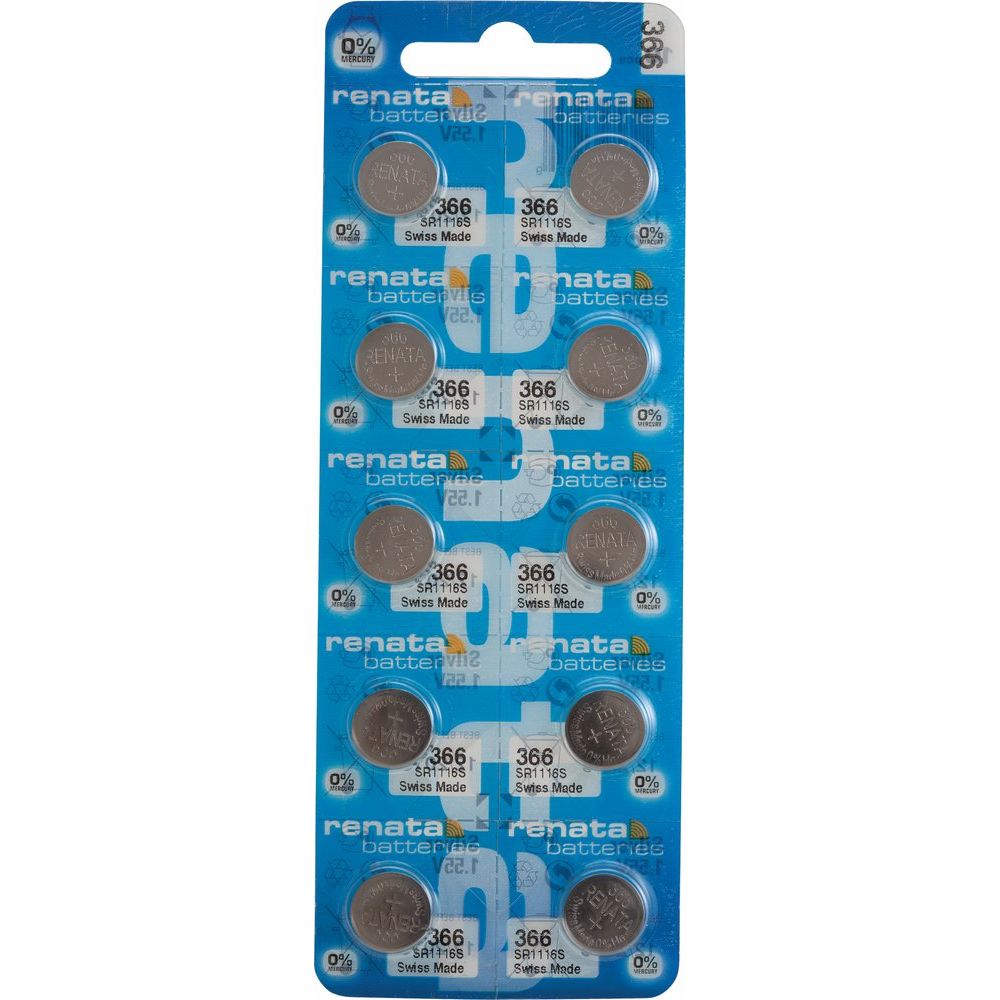 Renata® 0% Mercury Silver Oxide Watch Batteries – 1.55V, Long-Lasting, High & Low Drain (10-Pack)