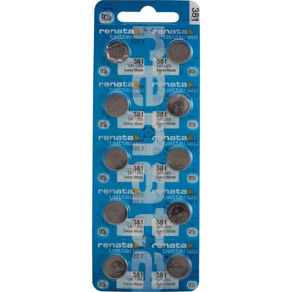 Renata® 0% Mercury Silver Oxide Watch Batteries – 1.55V, Long-Lasting, High & Low Drain (10-Pack)