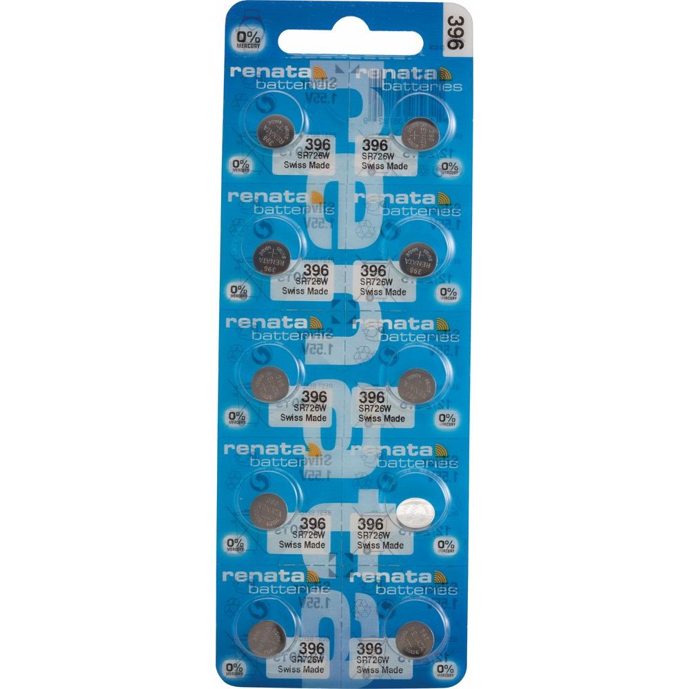 Renata® 0% Mercury Silver Oxide Watch Batteries – 1.55V, Long-Lasting, High & Low Drain (10-Pack)