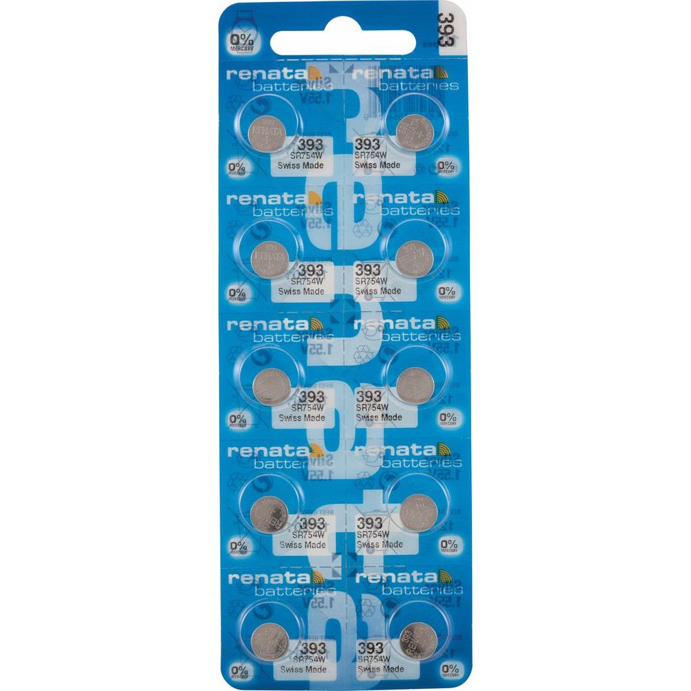 Renata® 0% Mercury Silver Oxide Watch Batteries – 1.55V, Long-Lasting, High & Low Drain (10-Pack)
