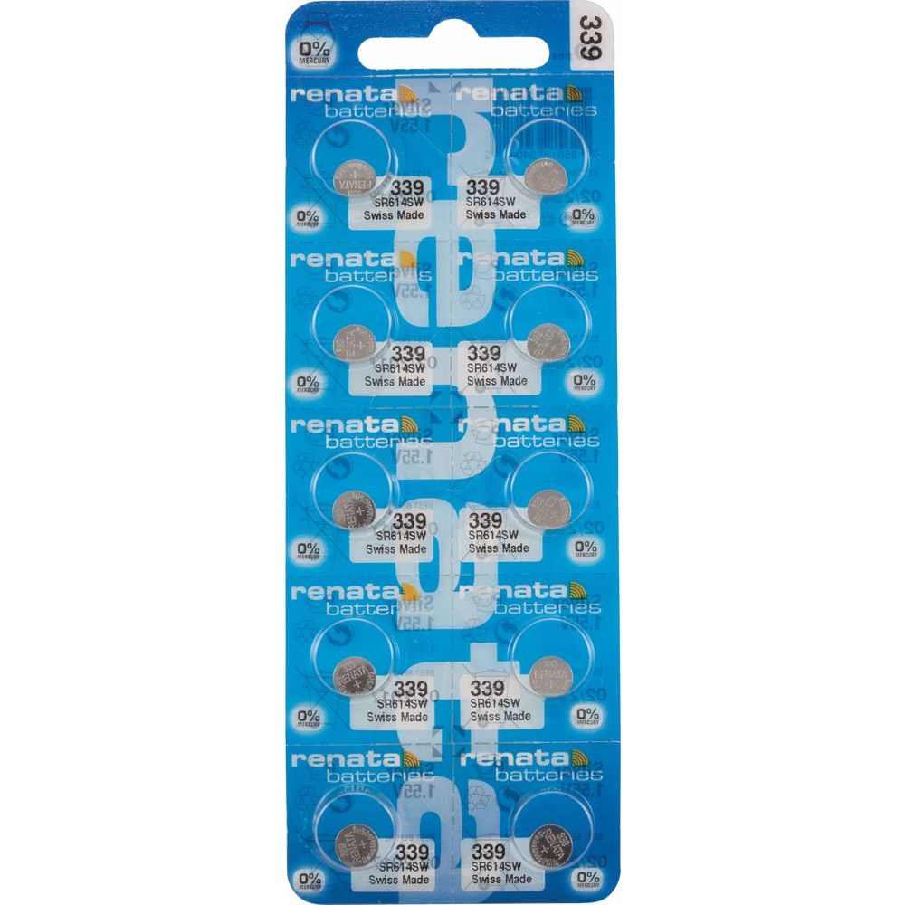 Renata® 0% Mercury Silver Oxide Watch Batteries – 1.55V, Long-Lasting, High & Low Drain (10-Pack)