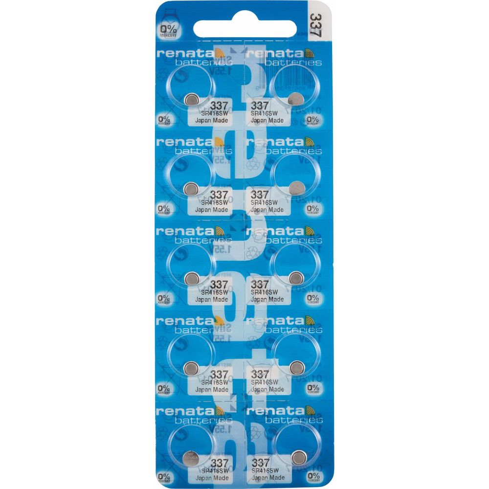 Renata® 0% Mercury Silver Oxide Watch Batteries – 1.55V, Long-Lasting, High & Low Drain (10-Pack)